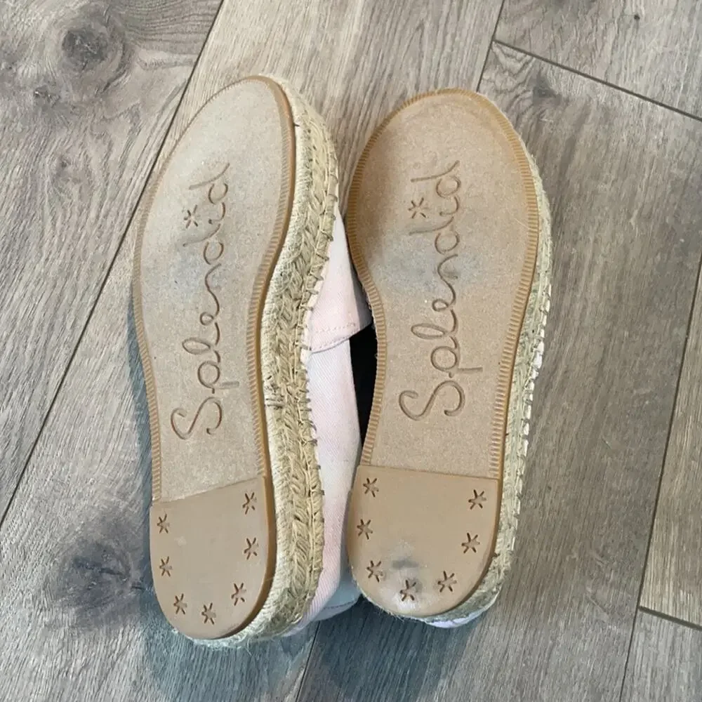 New Splendid Pink & Light Blue Pastel Tie-Dye Espadrille Platform Shoe Size 8